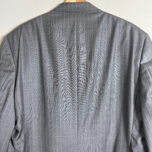 Hart Schaffner Marx Pinstripe Wool 2 Piece Suit Men's 46L Gray Gold Trumpeter - Picture 9 of 16